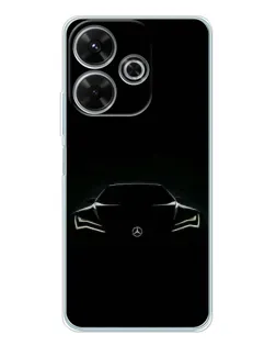 Чехол для Xiaomi Redmi 13 с картинкой «Mercedes — силуэт авто» Чехол для Xiaomi Redmi 13 с картинкой «Mercedes — силуэт авто»