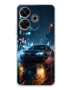 Чехол для Xiaomi Redmi 13 с картинкой «Ночной город и Audi»