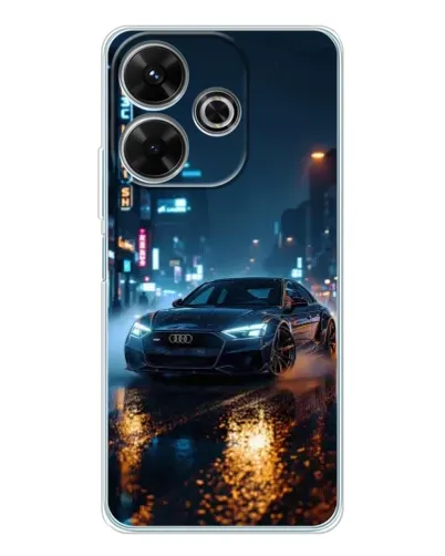 Чехол для Xiaomi Redmi 13 с картинкой «Ночной город и Audi»