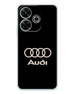Чехол для Xiaomi Redmi 13 с картинкой «Audi — золотой логотип»