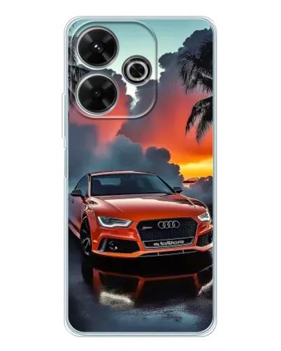 Чехол для Xiaomi Redmi 13 с картинкой «Audi — закат»
