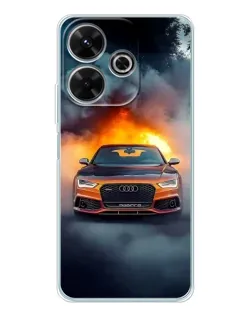 Чехол для Xiaomi Redmi 13 с картинкой «Audi в огненном дыму»