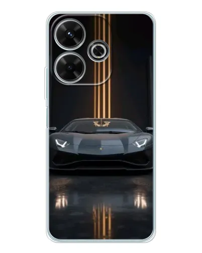Чохол для Xiaomi Redmi 13 з картинкою «Lamborghini золоті лінії»