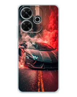 Чохол для Xiaomi Redmi 13 з картинкою «Lamborghini червоний дим»