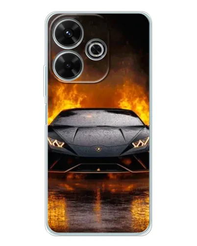 Чохол для Xiaomi Redmi 13 з картинкою «Lamborghini у вогні»
