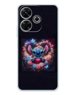Чохол для Xiaomi Redmi 13 з картинкою «Stitch у квітах»