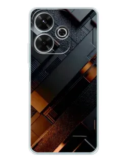 Чехол для Xiaomi Redmi 13 с картинкой «Черные геометрические блоки»