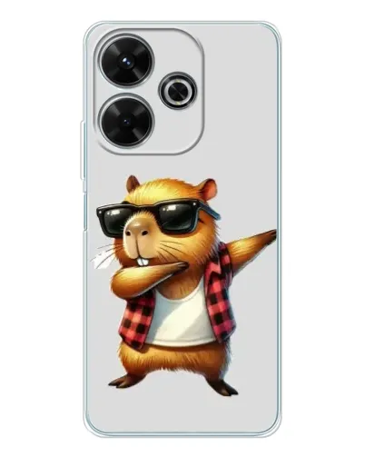 Чехол для Xiaomi Redmi 13 с картинкой «Капибара рэпер даб»