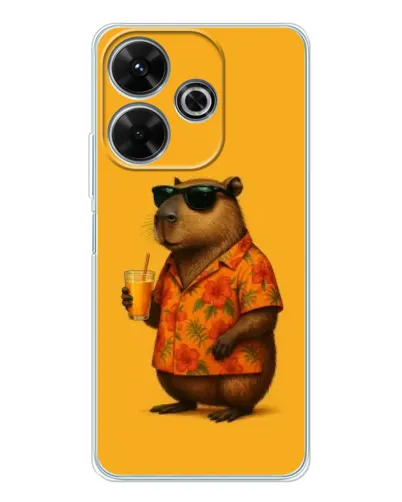 Чехол для Xiaomi Redmi 13 с картинкой «Капибара на отдыхе»