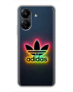 Чехол для Xiaomi Redmi 13C с картинкой «Неоновый Adidas»