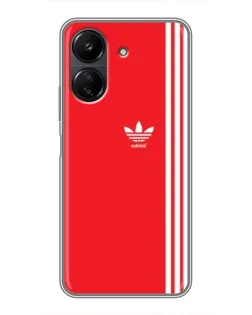 Чехол для Xiaomi Redmi 13C с картинкой «Красный минимализм Adidas»