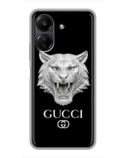 Чехол для Xiaomi Redmi 13C с картинкой «Gucci — серебряный лев» Чехол для Xiaomi Redmi 13C с картинкой «Gucci — серебряный лев»