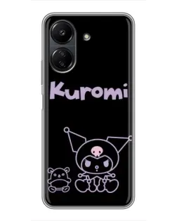 Чехол для Xiaomi Redmi 13C с картинкой «Kuromi — черный минимализм»