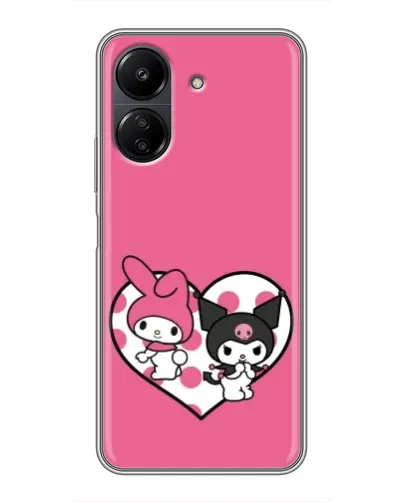Чехол для Xiaomi Redmi 13C с картинкой «Kuromi и My Melody»