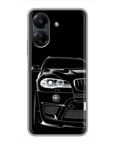 Чехол для Xiaomi Redmi 13C с картинкой «Темный силуэт BMW»