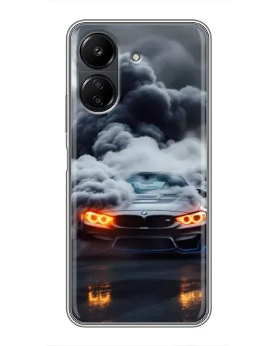 Чехол для Xiaomi Redmi 13C с картинкой «BMW в дыму»