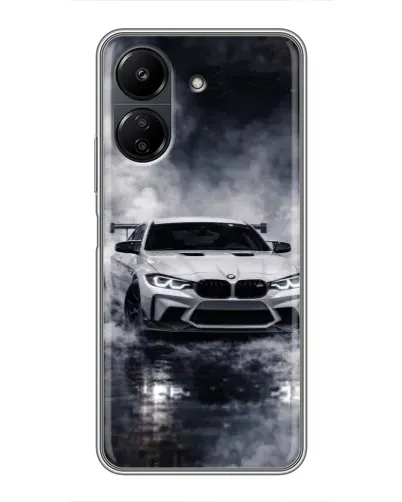 Чехол для Xiaomi Redmi 13C с картинкой «BMW сквозь туман»