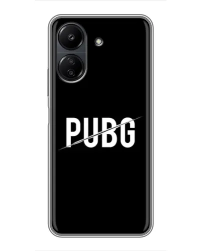 Чехол для Xiaomi Redmi 13C с картинкой «PUBG — белый логотип»