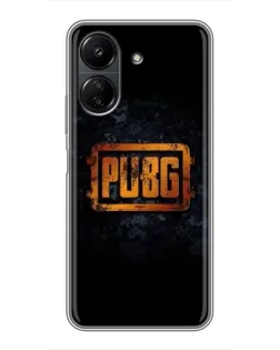 Чехол для Xiaomi Redmi 13C с картинкой «PUBG — золотой логотип»
