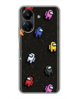 Чехол для Xiaomi Redmi 13C с картинкой «Космический паттерн Among Us»