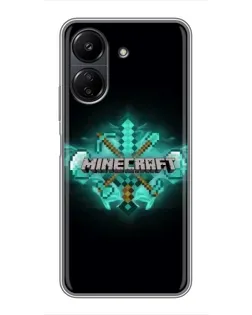 Чехол для Xiaomi Redmi 13C с картинкой «Minecraft Diamond лого» Чехол для Xiaomi Redmi 13C с картинкой «Minecraft Diamond лого»