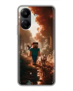 Чехол для Xiaomi Redmi 13C с картинкой «Стив в лесу» Чехол для Xiaomi Redmi 13C с картинкой «Стив в лесу»