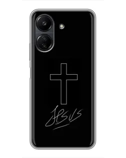 Чехол для Xiaomi Redmi 13C с картинкой «Графический крест Jesus» Чехол для Xiaomi Redmi 13C с картинкой «Графический крест Jesus»