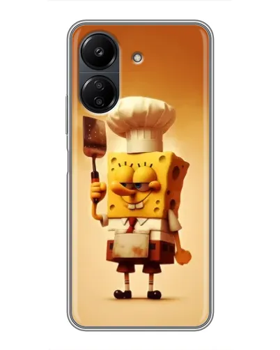 Чехол для Xiaomi Redmi 13C с картинкой «Губка Боб повар»