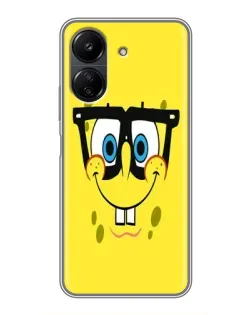 Чехол для Xiaomi Redmi 13C с картинкой «Минималистичный Спанч Боб»