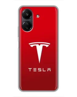 Чехол для Xiaomi Redmi 13C с картинкой «Tesla Red Classic»