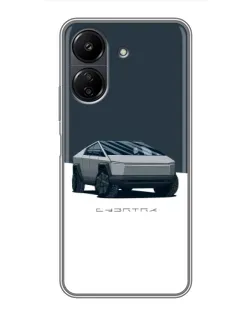 Чехол для Xiaomi Redmi 13C с картинкой «Серебристый Cybertruck Tesla»
