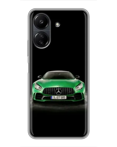 Чехол для Xiaomi Redmi 13C с картинкой «Mercedes — неоновый лого»