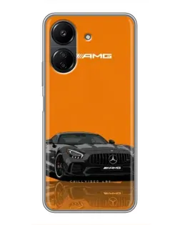 Чехол для Xiaomi Redmi 13C с картинкой «Оранжевый Mercedes AMG»