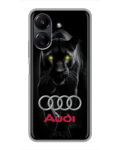 Чехол для Xiaomi Redmi 13C с картинкой «Пантера и Audi»