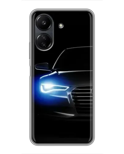 Чехол для Xiaomi Redmi 13C с картинкой «Неоновый взгляд Audi»