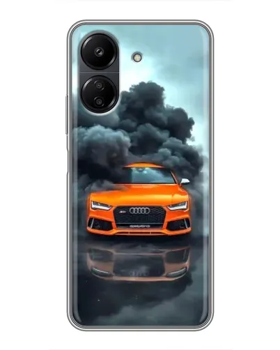 Чехол для Xiaomi Redmi 13C с картинкой «Audi в облаках дыма»