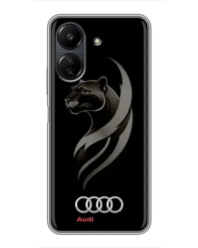 Чехол для Xiaomi Redmi 13C с картинкой «Графика — пантера и Audi»