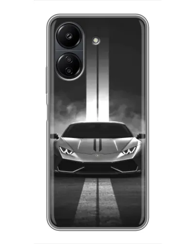 Чехол для Xiaomi Redmi 13C с картинкой «Lamborghini симметрия дорог»