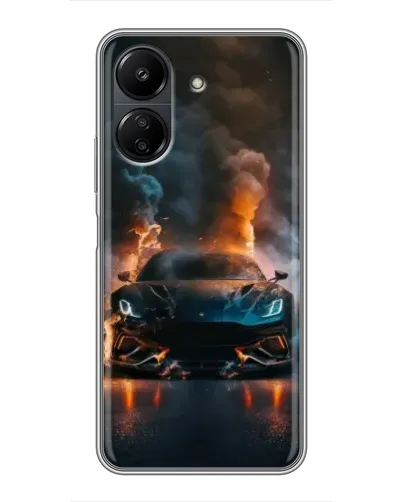 Чехол для Xiaomi Redmi 13C с картинкой «Lamborghini дымная эстетика»