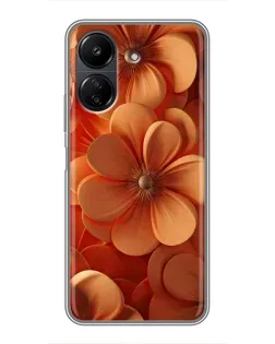 Чехол для Xiaomi Redmi 13C с картинкой «Оранжевый макро цветок»
