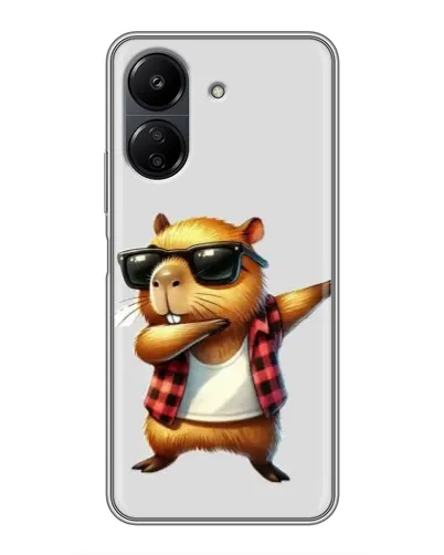 Чехол для Xiaomi Redmi 13C с картинкой «Капибара рэпер даб»