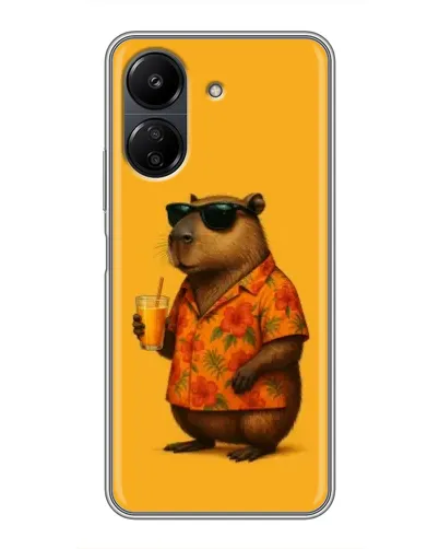 Чехол для Xiaomi Redmi 13C с картинкой «Капибара на отдыхе»