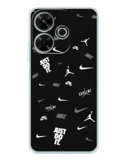 Чехол для Xiaomi Redmi 13x с картинкой «Nike Black Pattern»