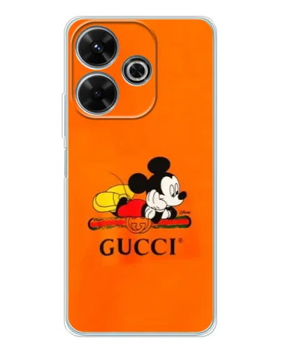 Чехол для Xiaomi Redmi 13x с картинкой «Микки Маус Gucci — оранж» Чехол для Xiaomi Redmi 13x с картинкой «Микки Маус Gucci — оранж»