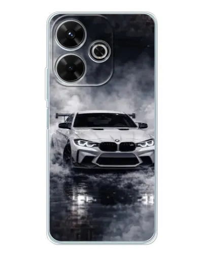 Чехол для Xiaomi Redmi 13x с картинкой «BMW сквозь туман»