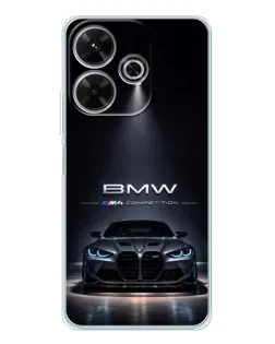 Чехол для Xiaomi Redmi 13x с картинкой «BMW сквозь ночной город»