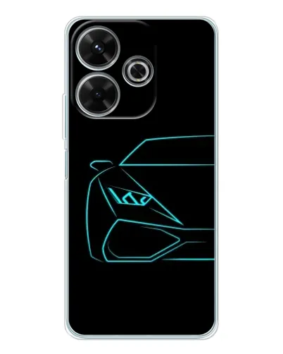 Чохол для Xiaomi Redmi 13x з картинкою «Блакитний силует Lamborghini»