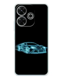 Чохол для Xiaomi Redmi 13x з картинкою «Неоновий контур Lamborghini»