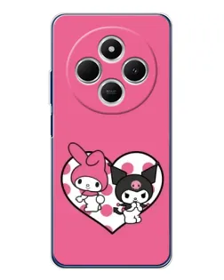 Чехол для Xiaomi Redmi 14C с картинкой «Kuromi и My Melody»
