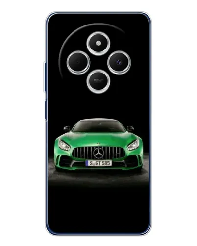 Чехол для Xiaomi Redmi 14C с картинкой «Mercedes — неоновый лого»